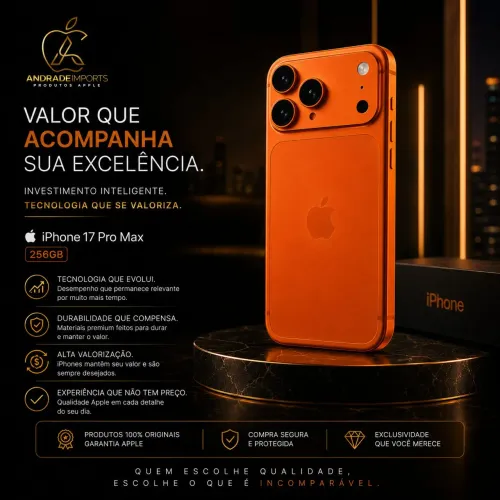 iPhone 17 Pro Max 256GB Laranja Lacrado | Original Apple | Garantia |