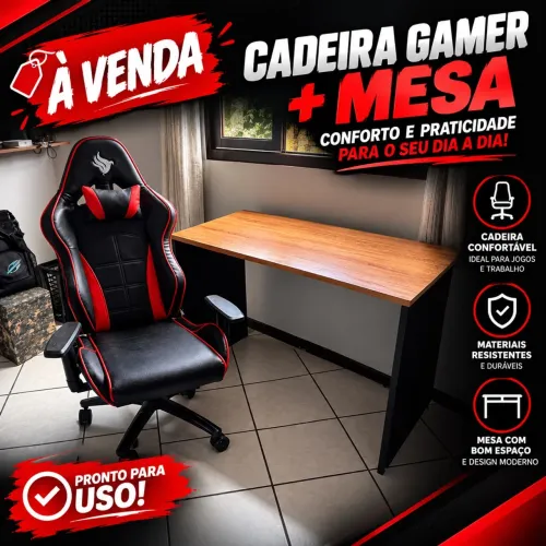 Cadeira Gamer Pichau + Mesa