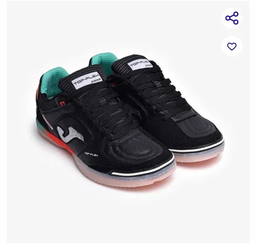 Chuteira de Futsal Joma Top Flex Masculina Preto e Coral