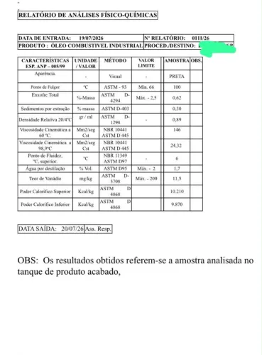 Óleo combustível industrial (óleo preto)