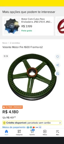 VOLANTE MOTOR SERRA FRANHO FM 1600