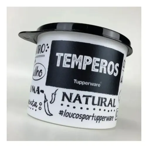 Tupperware Preto e Branco Temperos 500ml Original