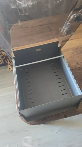 Fichario com tampo de vidro