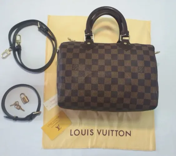 BOLSA BAÚ SPEEDY 25 LOUIS VUITTON MONOGRAM MARROM PREMIUM DISPONIVEL A PRONTA ENTREGA 
