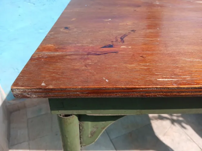 Mesa vintage industrial madeira maciça