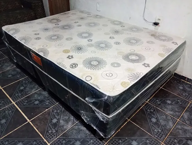 Cama Box Casal De Espuma Higenizada