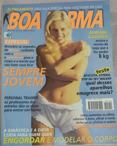 Revista Boa Forma de 1996 - Nº 8 - Ano 11 - Edição 110 - Adriane Galisteu - Editora Abril