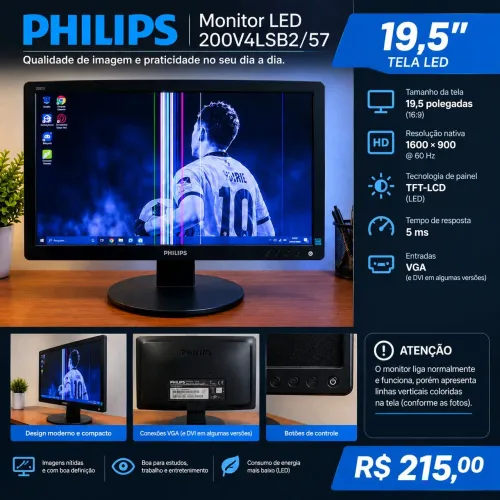 MONITOR PHILIPS LED 19,5