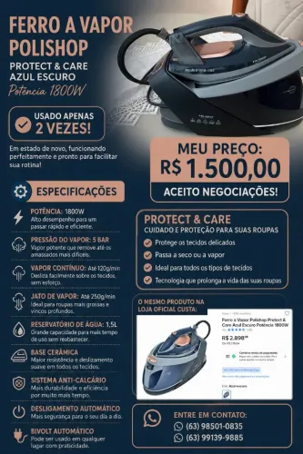 Vendo Ferro a Vapor Polishop