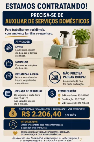 Vaga de emprego para quem sabe cozinhar!!!