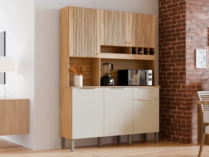 Kit Cozinha Moscato 06 Portas 100% MDF - Entrega Imediata;