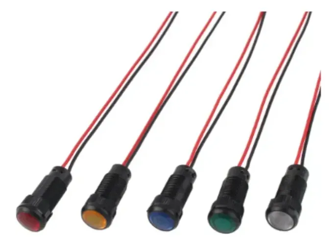 LED Indicador Preto 8mm Sinal Dot