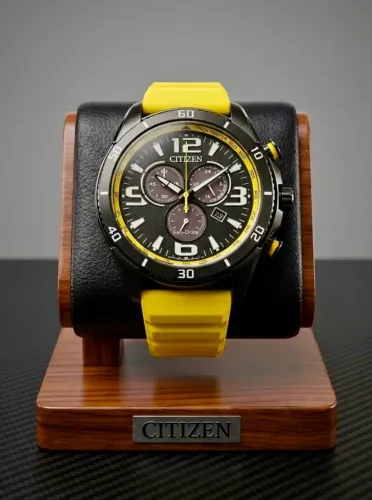 Relógio Citizen Eco Drive Crono Sport Amarelo