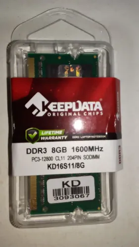 Memória DDR3 1600Mhz de 8GB para notebook.