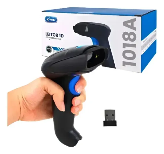 Leitor De Código De Barras 1d Sem Fio Laser Ultra Rápido 127/220v Preto