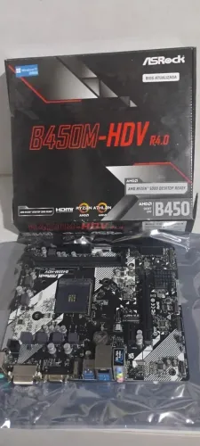 Placa Mãe ASRock B450M-HDV R4.0 AM4 DDR4