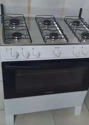 Fogão Itatiaia Star New Piso 6 Bocas Branco Mesa de Inox Bivolt 3700000473