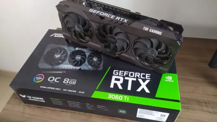 Gpu Placa de Vídeo Asus GeForce Rtx 3060 Ti Tuf 3 fans