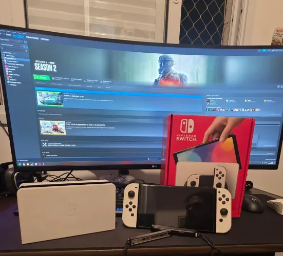 Nintendo Switch Oled 64gb + Cartão 128gb
