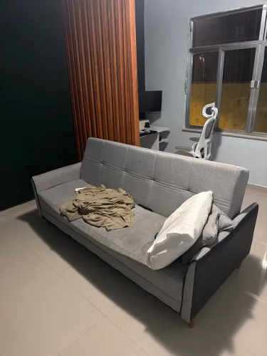 sofacama de casal ajustavel 2m tecido de linho
