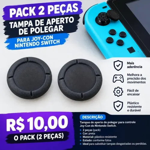Tampa de Joystick Joy-Con Nintendo Switch - Pack 2 Peças