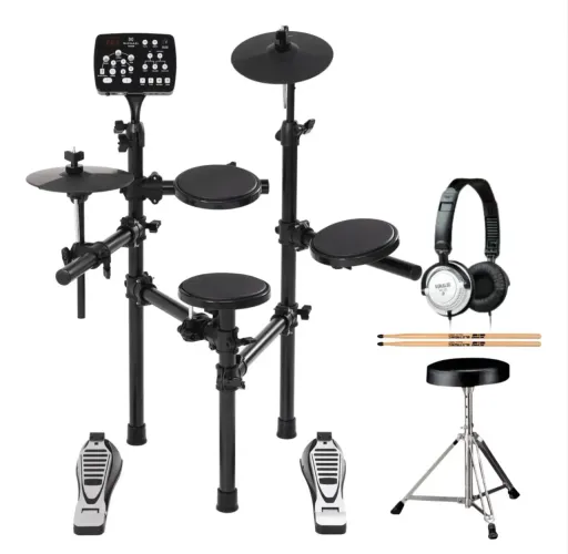 Bateria Eletronica Michael Dmx250 House Kit Banco E Fone Preto