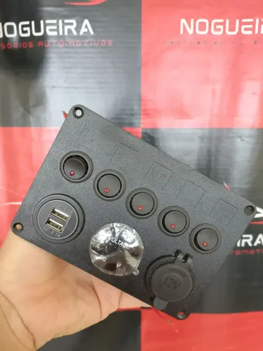 Painel Controladora Botões Voltímetro Carregador
