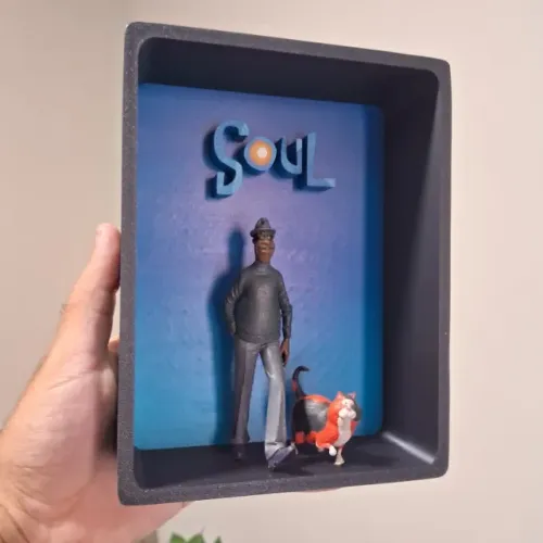 Quadro diorama do filme "Soul" da Pixar Action Figure