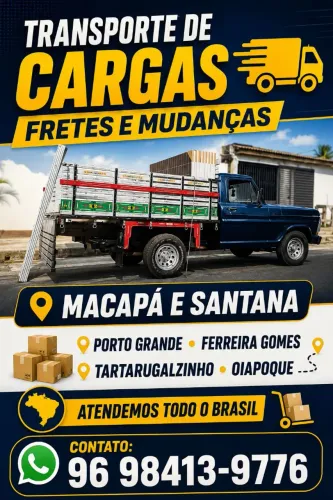Fretes mudança e macapá e Santana Porto Grande Ferreira Gomes tartarugalzinho Oiapoque 9