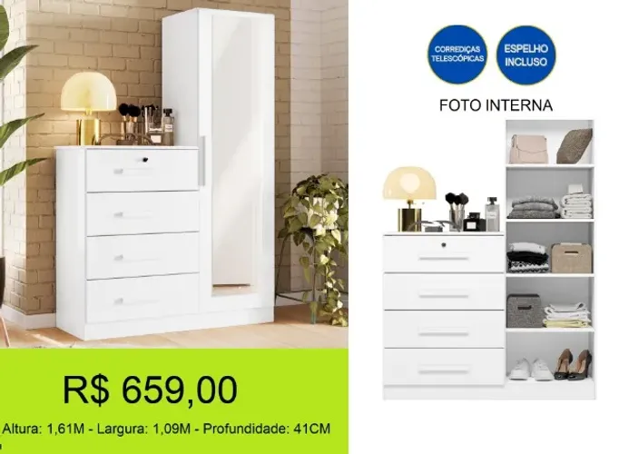 Comoda com espelho incluso - Design maravilhoso