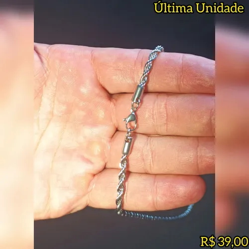 Corrente Masculina Estilo Corda 4mm em Aço Inox - Linda e Resistente 