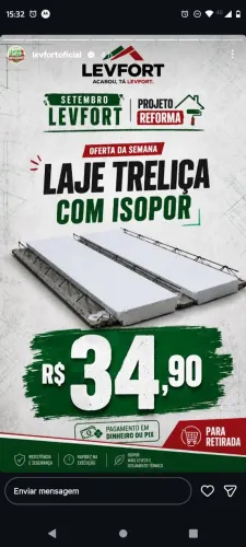Laje treliça com isopor