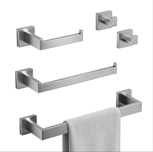 Kit penduradores para banheiro 5 peças- aço inox