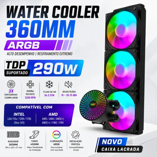 WATER Cooler 360mm Novo Lacrado ARGB AIGO 