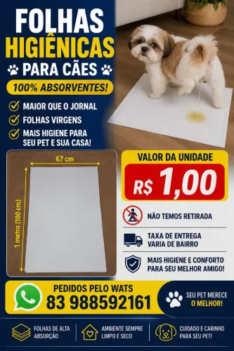 Folhas higiênicas para cães Folhas jornais 100%absorventes para cães e gatos