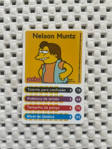 Carta Nelson Muntz - Mabel Coleção Os Simpsons