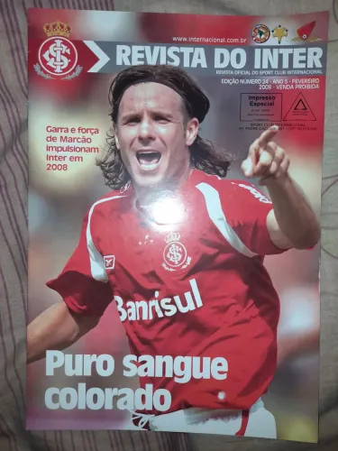 Lote com 4 Revistas do Inter 2008 n° 24, 28, 29, 30 / Pôsteres interno