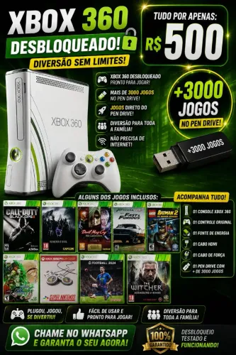 Xbox360 Tunado e Desbloqueado