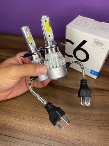 Super led h4 3 pontas luz alta baixa