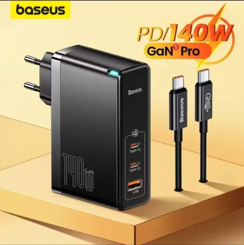 Carregador Rápido GaN Baseus 140w Multiportas