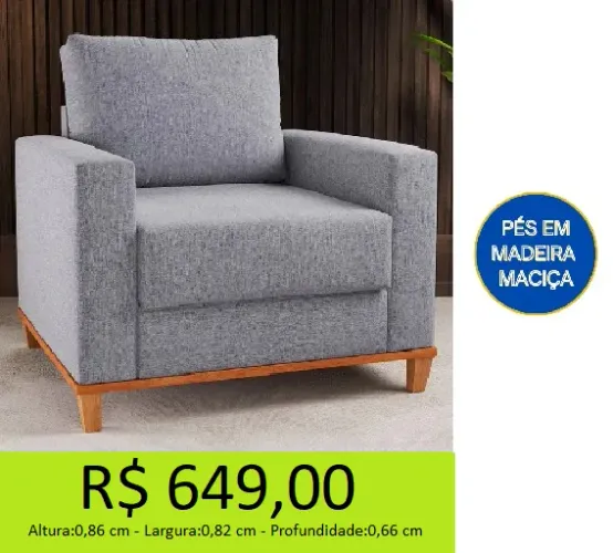 Poltrona super novidade em linho - a pronta entrega