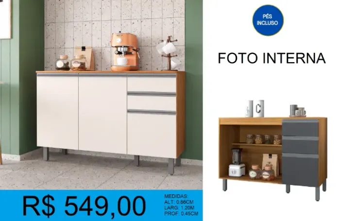 BALCAO PARA MESA - DISPONIVEL EM 4 CORES = RECEBA EM ATE 72H