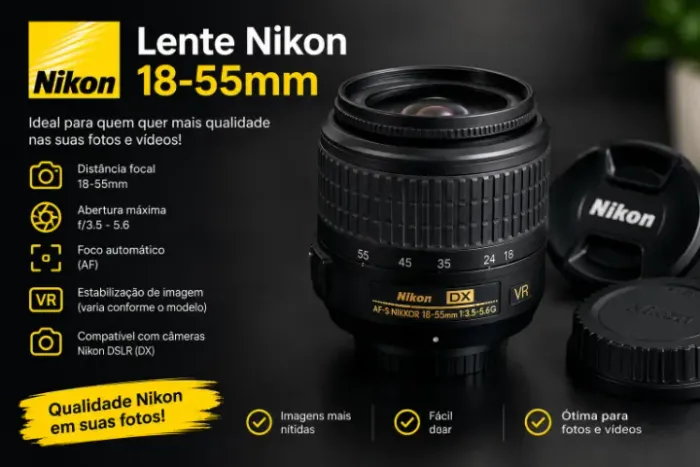 Lente Nikon 18-55mm Original Usada - Ótimo Estado