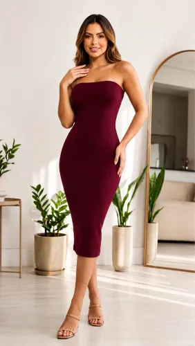 Vestido longo P | Vinho e nude disponível