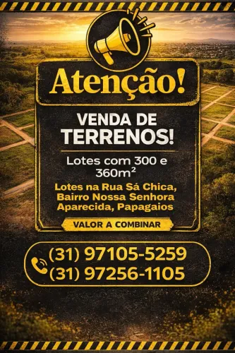 Venda de dois Lotes com 300m2 e 360m2!