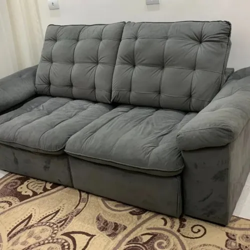 Sofá retratil suede chumbo 2,20mx1,20m