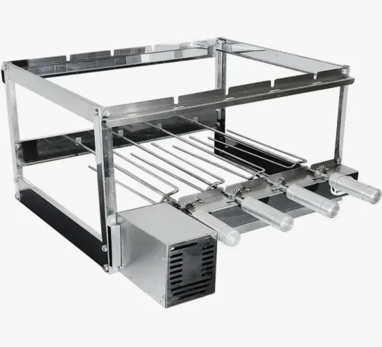 Gira grill 4 espetos em inox