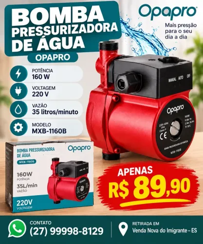 NA CAIXA - nunca usada! ?Bomba Pressurizadora de água ?