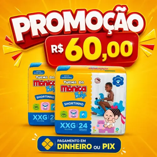 Promoção Fralda Turma Da Mônica Roupinha XXG, 2 Pacotes 60.00 Avista