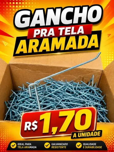 Gancho pra tela aramada R$1,70 a unidade!!!